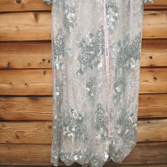 Mac Duggal 67539 Womens Embellished V Neck Long Sleeve Gown - Picture 9 of 14